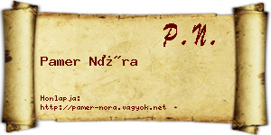 Pamer Nóra névjegykártya